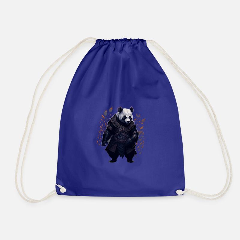 Samurai Panda - Drawstring Bag - royal blue