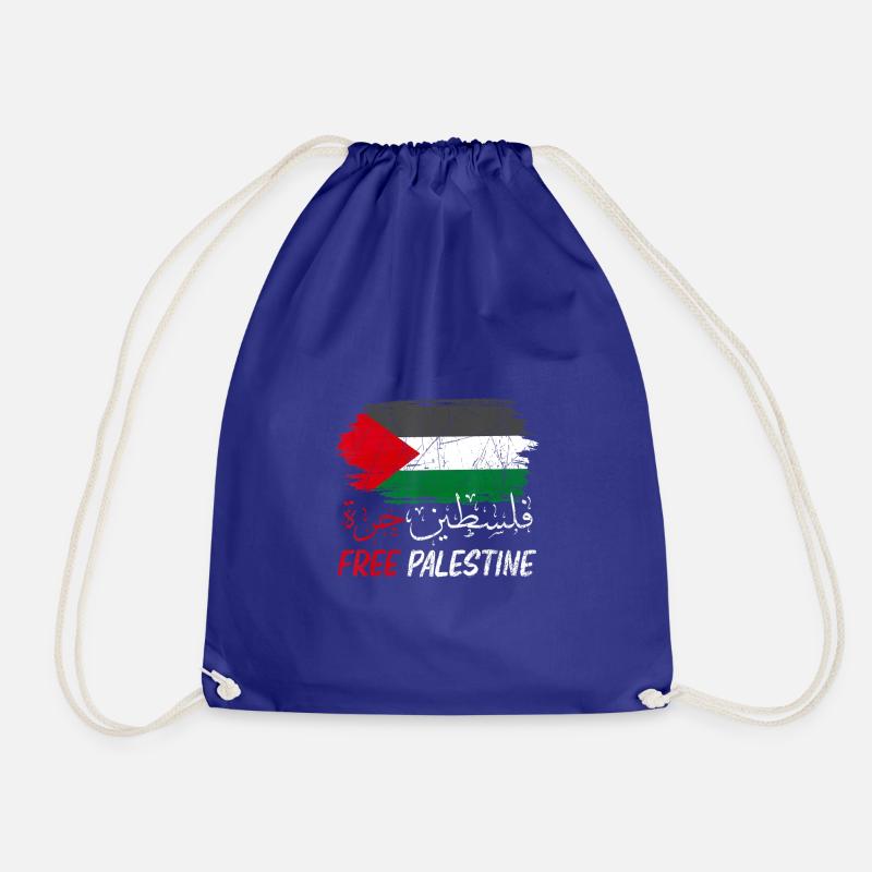 Free Palestine - Drawstring Bag - royal blue