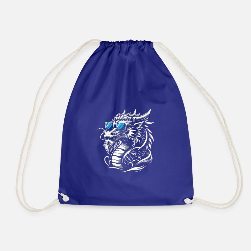 Cooler chinesischer Drache mit Sonnenbrille - Turnbeutel - Königsblau