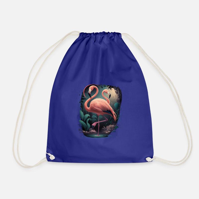 stunning flamingo digital artwork - Drawstring Bag - royal blue