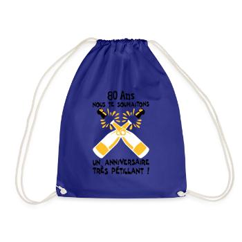 80 ans bouteille petillant anniversaire - Sac de sport léger - bleu roi - Devant