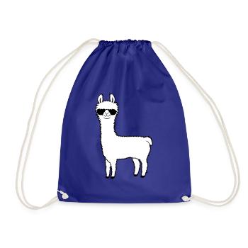 Cool sunglasses alpaca - Drawstring Bag - royal blue - Front