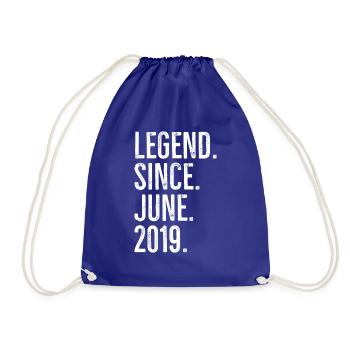 Legend Since June 2019 - Drawstring Bag - royal blue - Front