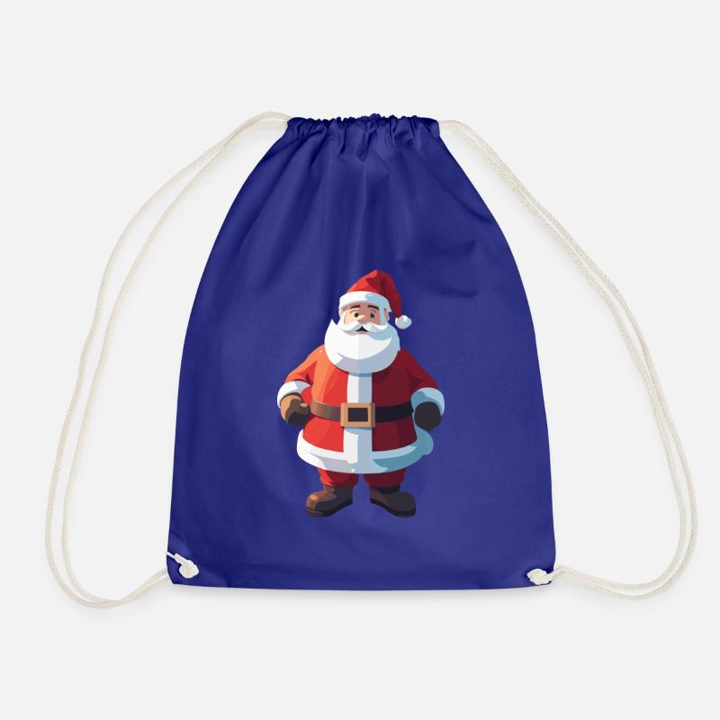 Weihnachtsmann Low Poly Weihnachten - Turnbeutel - Königsblau