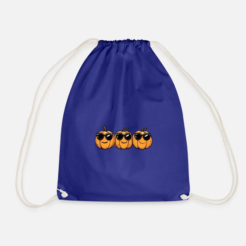 Pumpkin Halloween Sunglasses - Drawstring Bag - royal blue