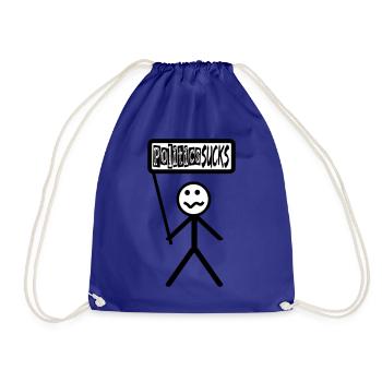 La politique suce - la politique pue, les chiffres de bâton - Sac de sport léger - bleu roi - Devant