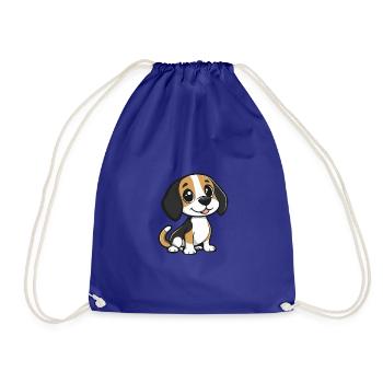 Beagle Hund Comic Niedlich - Turnbeutel - Königsblau - Vorne