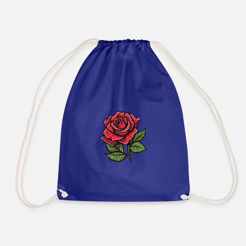 Rose Blume Liebe - Turnbeutel - Königsblau