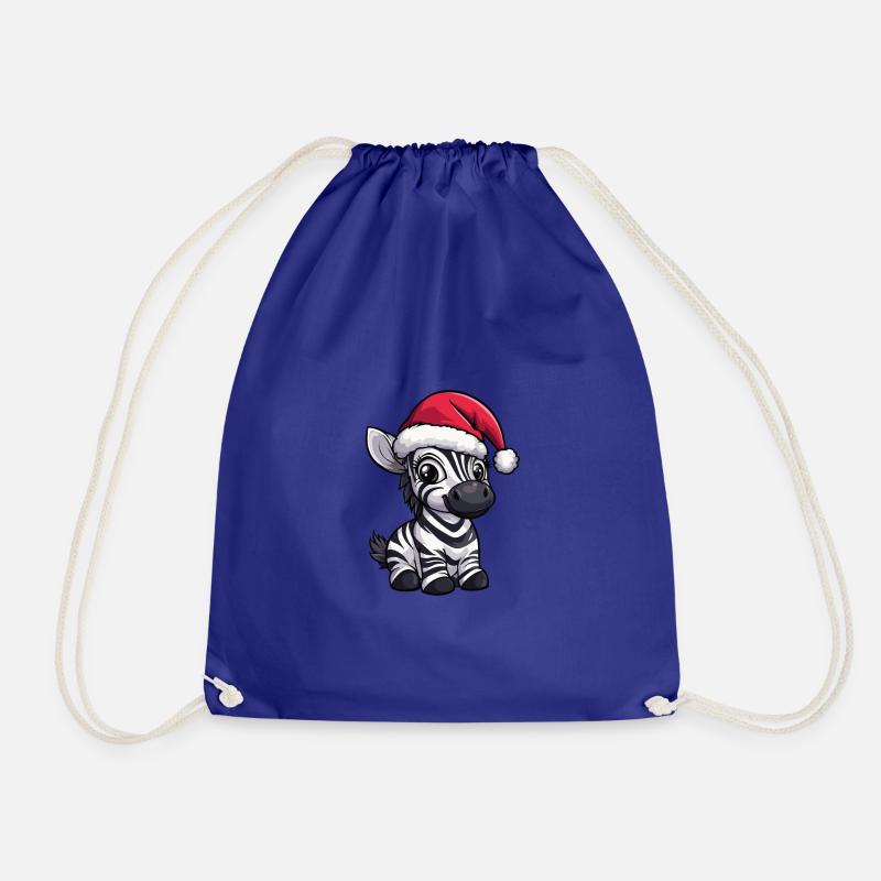 Zebra Weihnachten - Turnbeutel - Königsblau