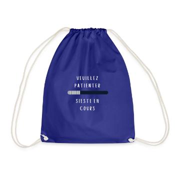 t-shirt veuillez patienter sieste en cours cadeau - Sac de sport léger - bleu roi - Devant