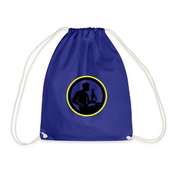 Bouteille de bière buvant Silhouette - Sac de sport léger - bleu roi - Devant