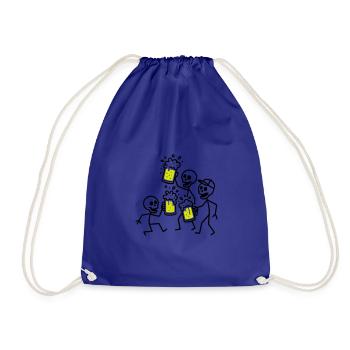 Bier Team Skelett - Turnbeutel - Königsblau - Vorne