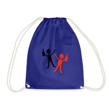 Bière buvant Figurine bâton - Sac de sport léger - bleu roi - Devant