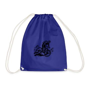Mountain biker mountain bike - Drawstring Bag - royal blue - Front