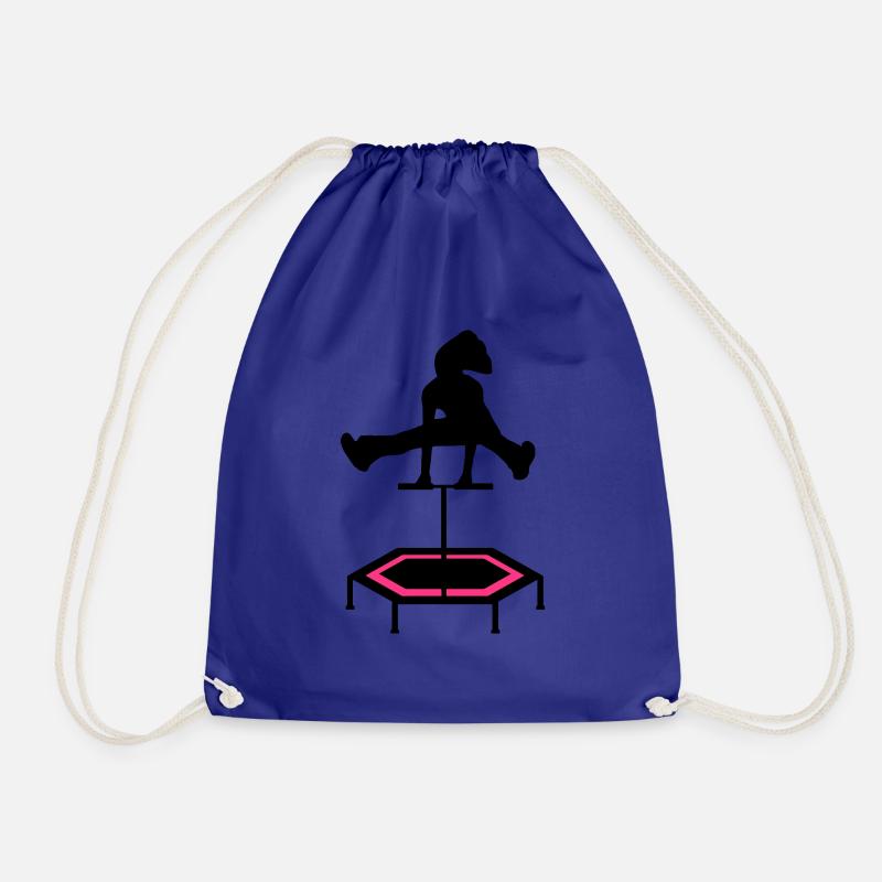 jumping trampoline girl jump jump gift - Drawstring Bag - royal blue