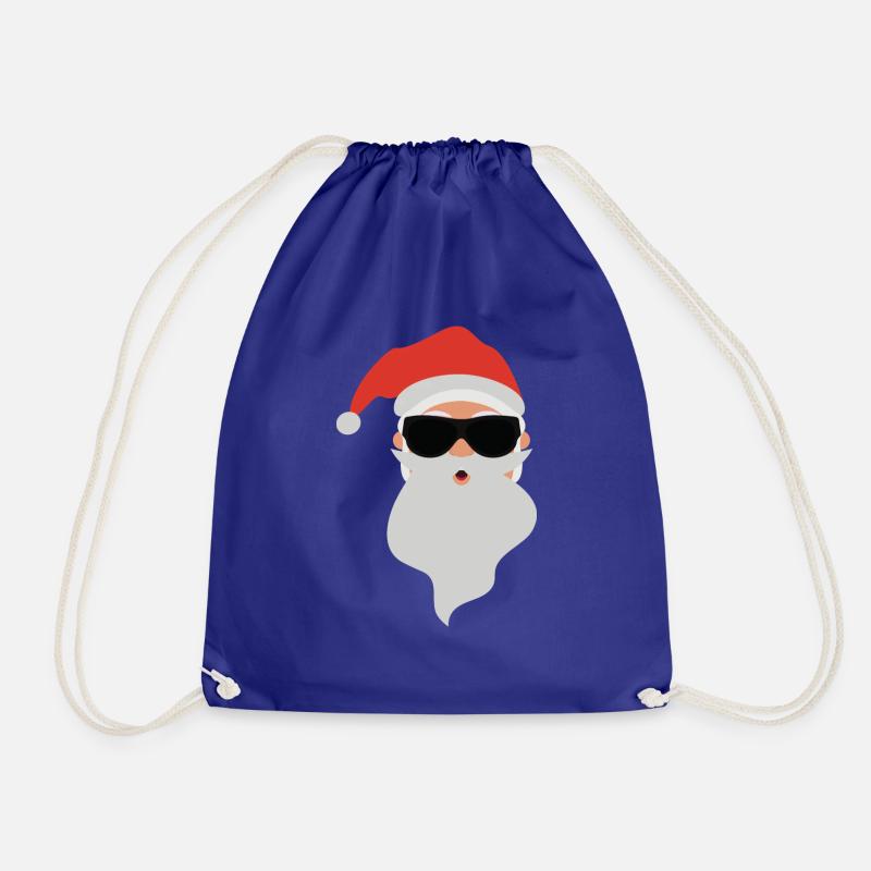 Modern Santa Claus wears dark glasses - Drawstring Bag - royal blue