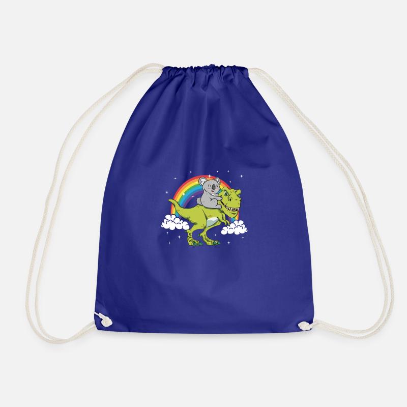 Koala Bär Reitet T-Rex Dinausaurier Geschenk - Turnbeutel - Königsblau