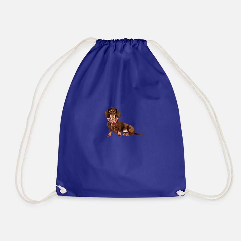 Teckel de fleurs, teckel, chien, fleurs - Sac de sport léger - bleu roi