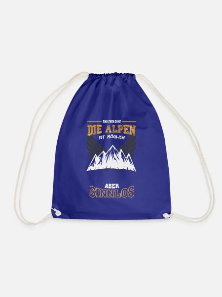 Alpen Berge Leben sinnlos - Turnbeutel - Königsblau