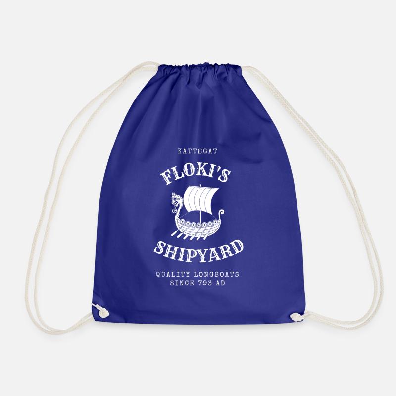 Floki shipyard kattegat white - Drawstring Bag - royal blue