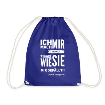 Ich mach mir die Welt widewide wie sie mir gefällt - Turnbeutel - Königsblau - Vorne