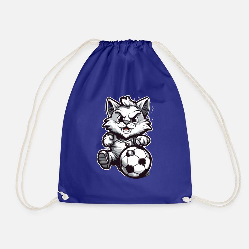 Fußball Katze - Turnbeutel - Königsblau