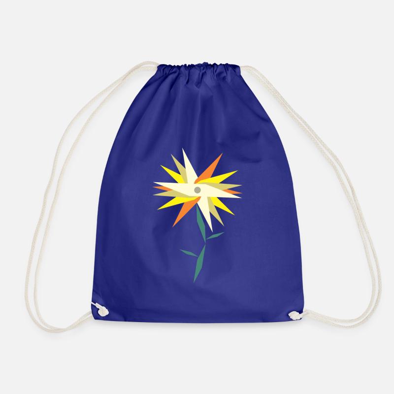 Low Poly Blume - Turnbeutel - Königsblau