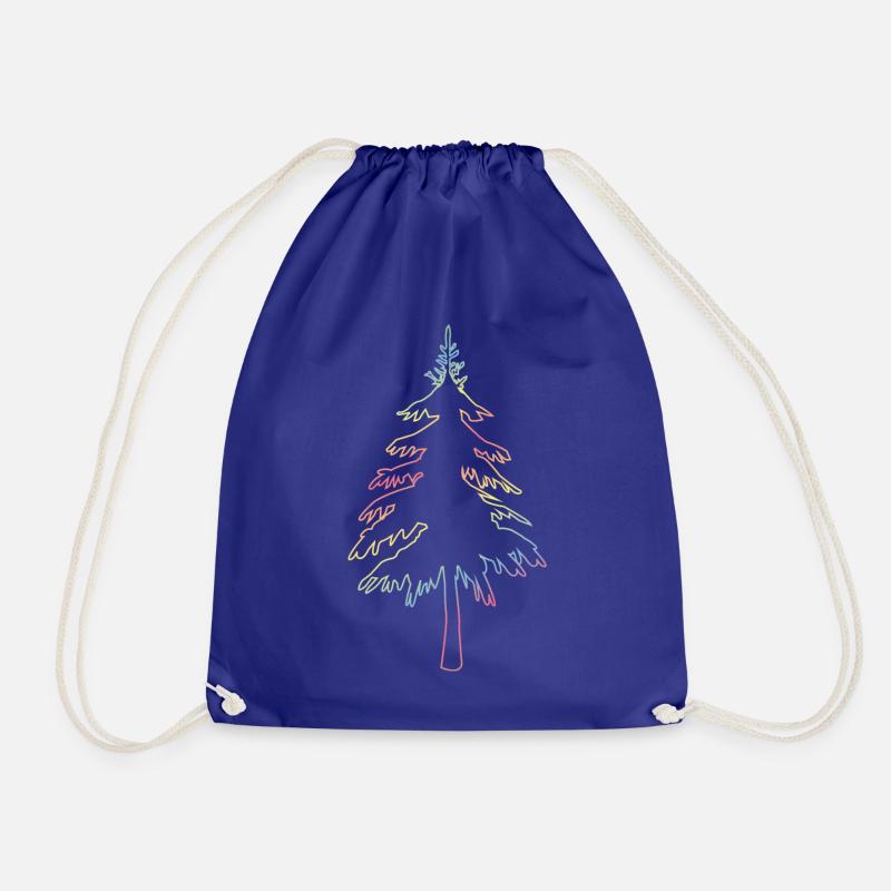 Christmas Tree, Christmas Tree or Christmas Tree Outline - Drawstring Bag - royal blue