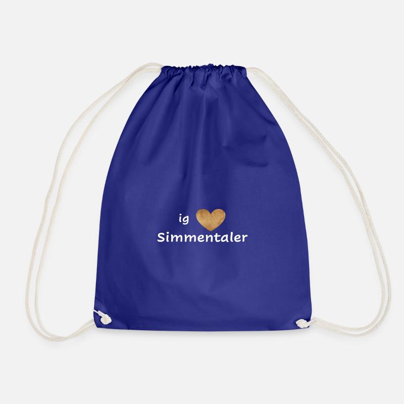 I love Simmentaler - Drawstring Bag - royal blue
