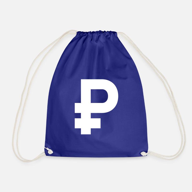 ₽ - рубль - Rubel - Turnbeutel - Königsblau