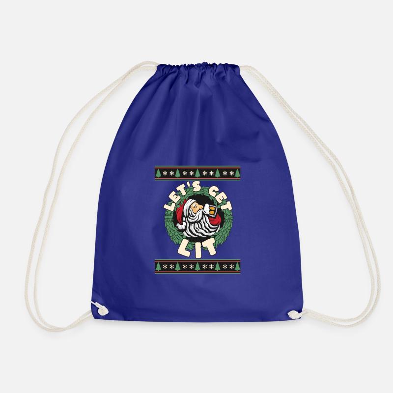 Let's Get Lit - Drawstring Bag - royal blue