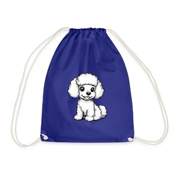 Caniche Chien Bande dessinée Mignon - Sac de sport léger - bleu roi - Devant