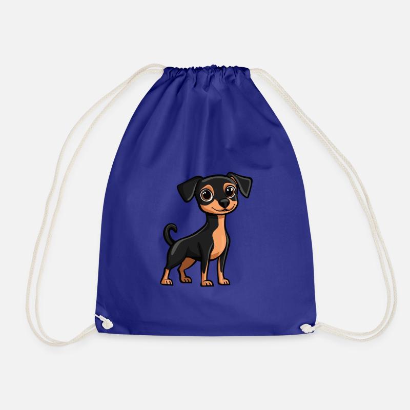 Pinscher Hund Comic Niedlich - Turnbeutel - Königsblau