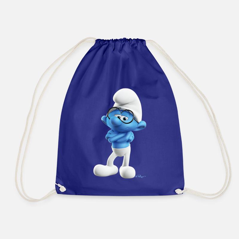 The Smurfs Gift Brainy Smurf - Drawstring Bag - royal blue