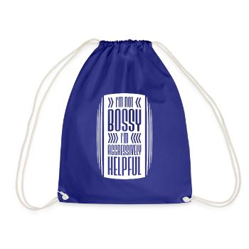 Je ne suis pas autoritaire, je suis agressivement serviable en disant des blagues - Sac de sport léger - bleu roi - Devant