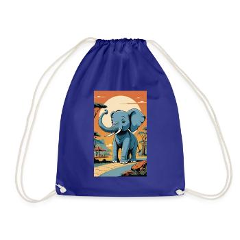 Elefant | Wildtier | Afrika | Kindermotive - Turnbeutel - Königsblau - Vorne