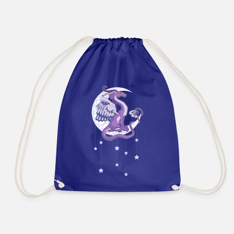 Vendel Dragon - the moon - Drawstring Bag - royal blue