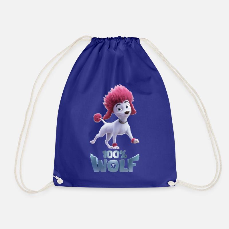 100% wolf logo and Freddy - Drawstring Bag - royal blue