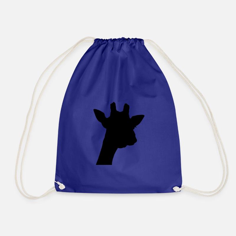 black giraffe - Drawstring Bag - royal blue