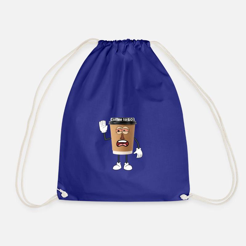 coffee to go - Drawstring Bag - royal blue