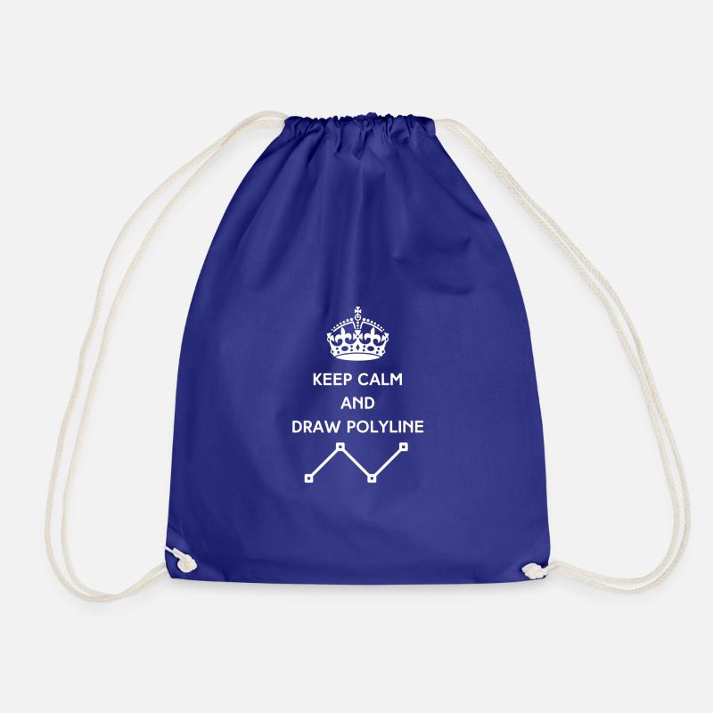 Draw Polyline - Drawstring Bag - royal blue