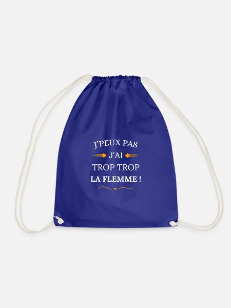I can't I'm too lazy - Drawstring Bag - royal blue