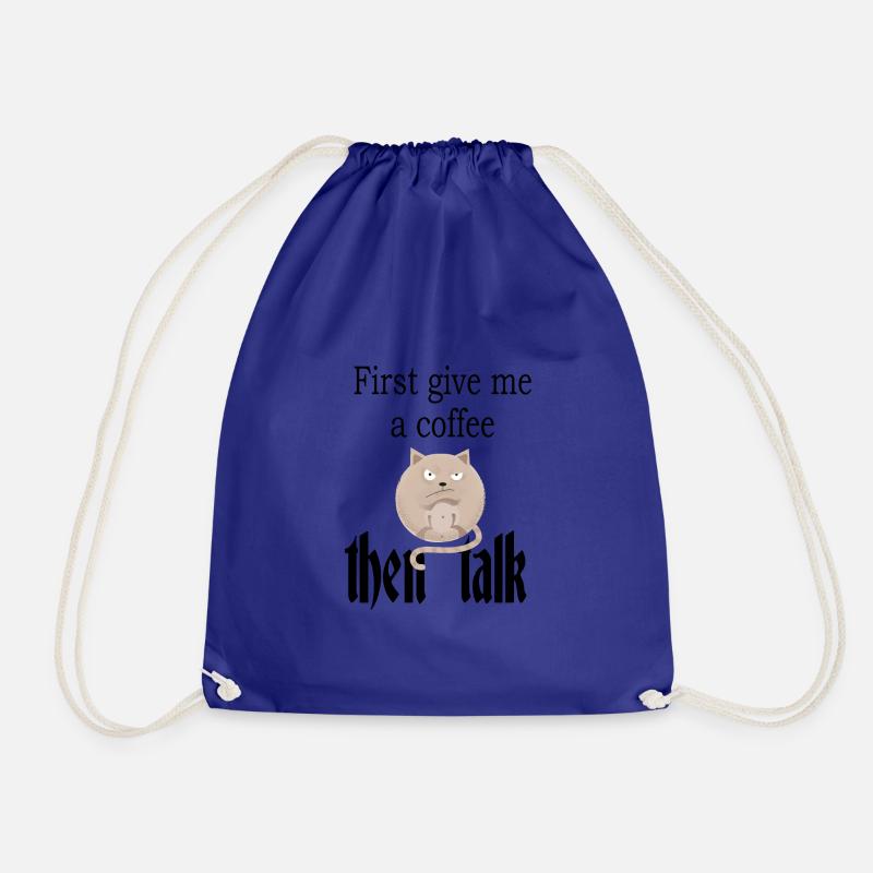 Angry cat - Drawstring Bag - royal blue