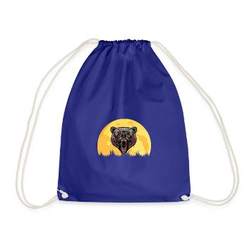 Ours en colère Sunset Retro Nature - Sac de sport léger - bleu roi - Devant