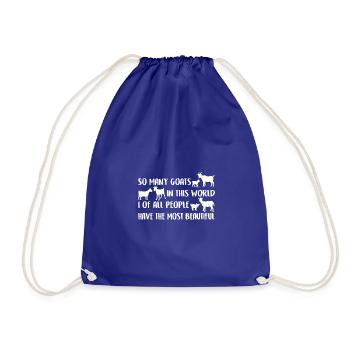 I have the most beautiful goats in the world - Drawstring Bag - royal blue - Front
