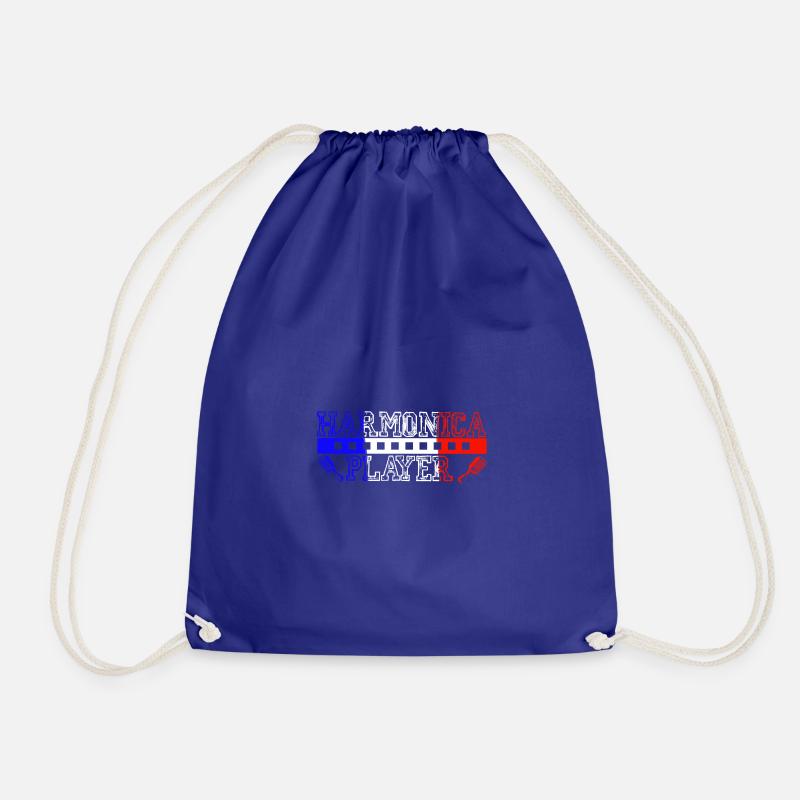 Harmonica player patriot for harmonica player - Drawstring Bag - royal blue