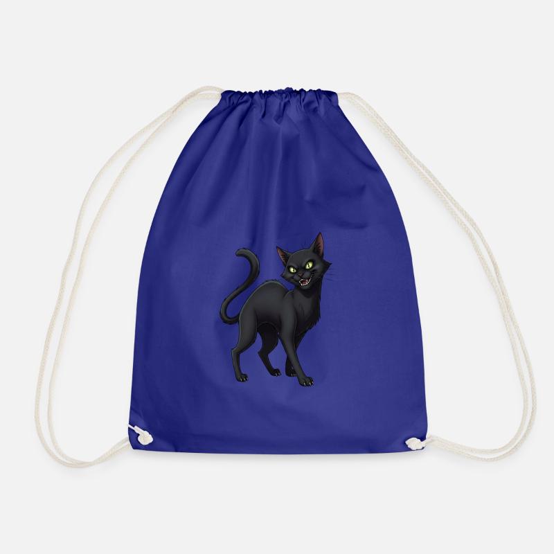 Black Cat - Drawstring Bag - royal blue