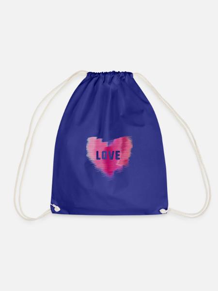 herzen,herz,liebe, love,rot, psychedelisch,pink - Turnbeutel - Königsblau