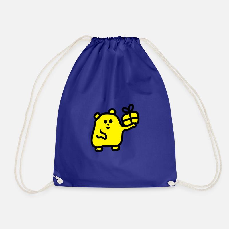 Hamster with gift - Drawstring Bag - royal blue