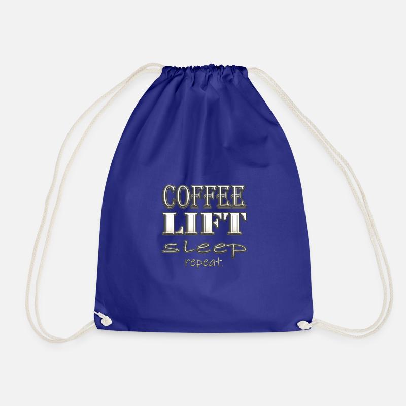Coffee, Lift, Sleep, Repeat. - Drawstring Bag - royal blue